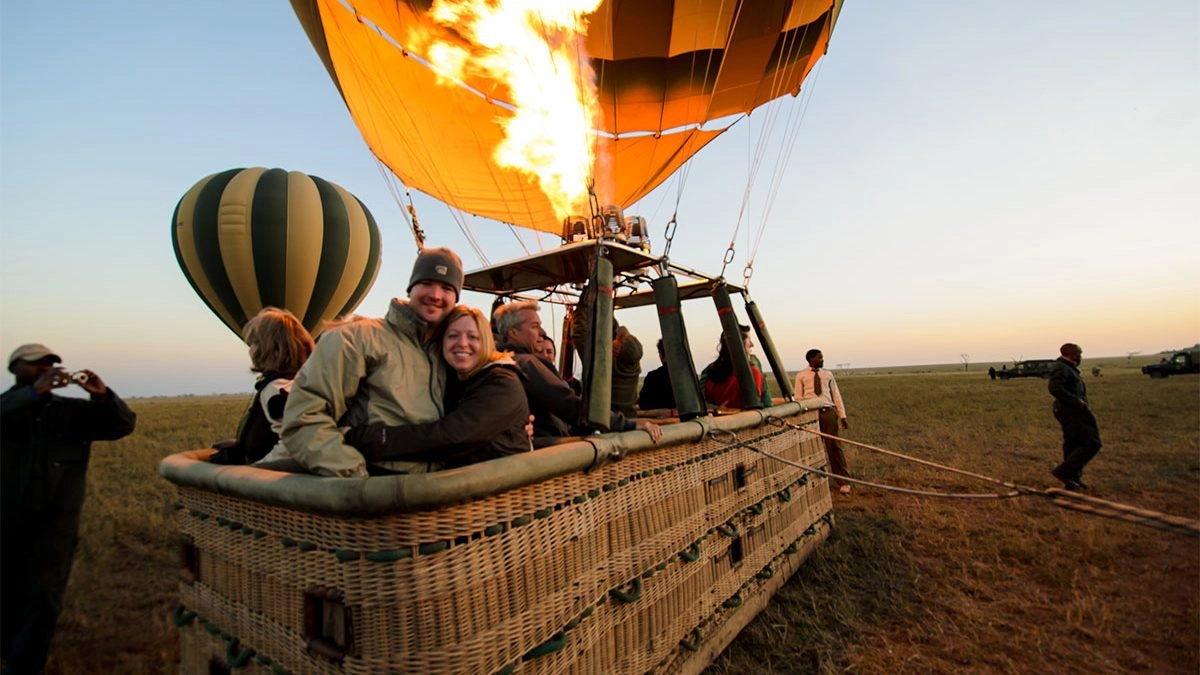 Hot air balloon safari in Serengeti