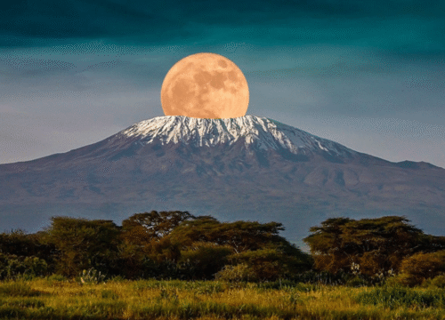 Full Moon on Mount Kilimanjaro